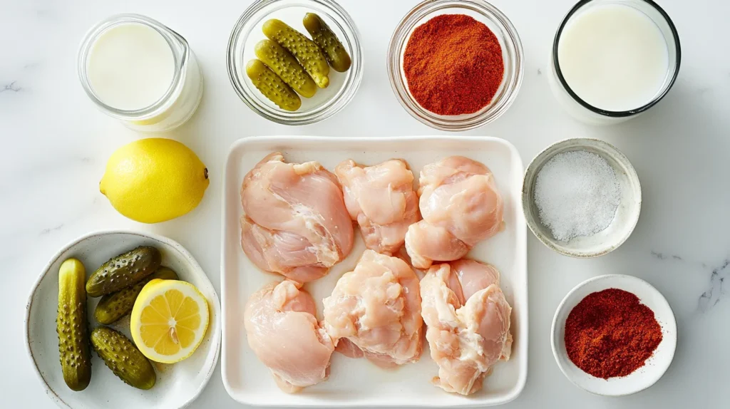 Ingredients for Chick-fil-A grilled nuggets recipe laid out.