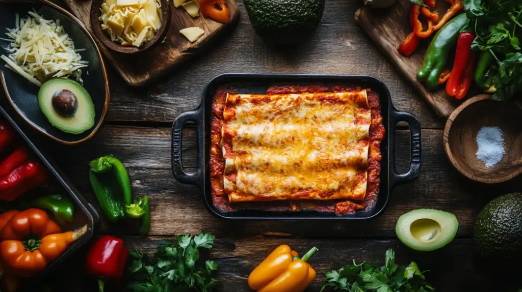 Enchiladas Potosinas being cooked on a traditional griddle.