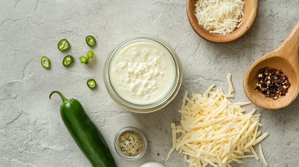 Fresh ingredients for making chipotle queso.