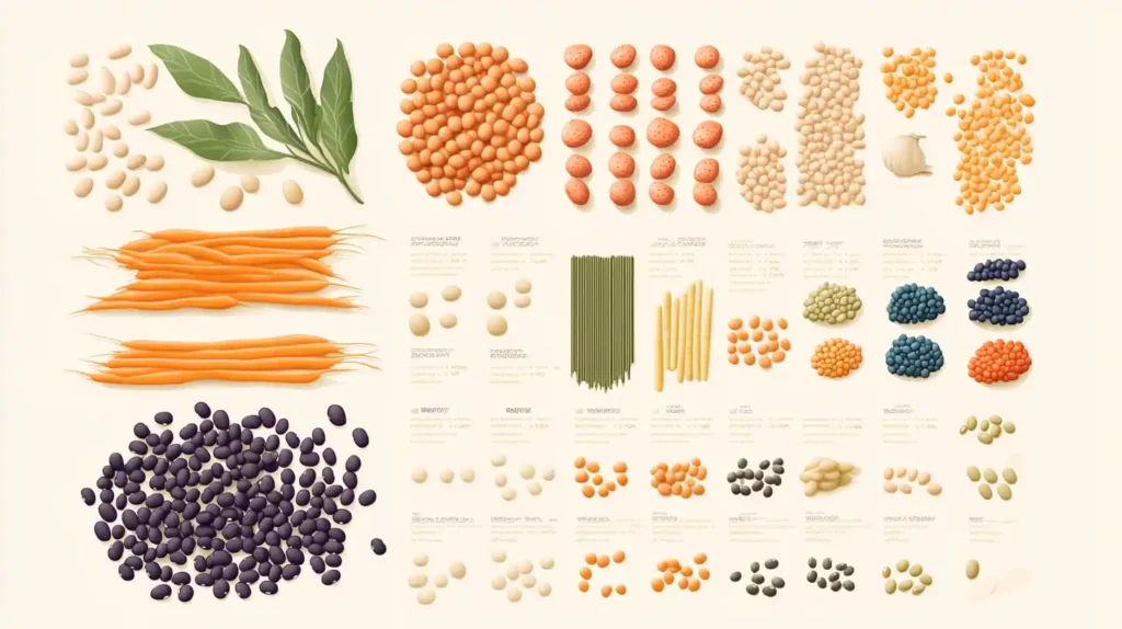 A table showing the nutritional facts of habichuelas.