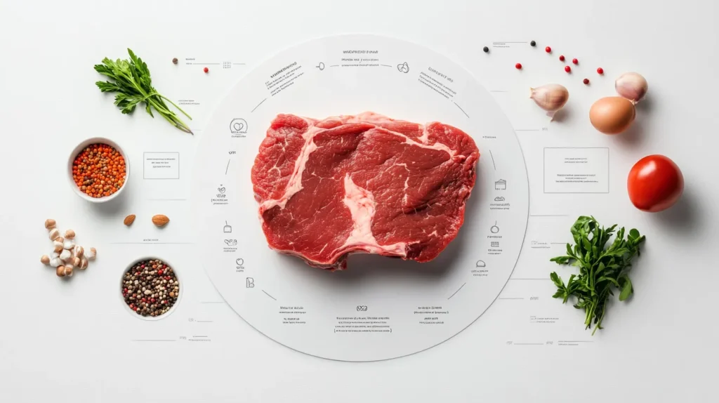 Nutritional facts of veal meat presented in a clean and modern table format.