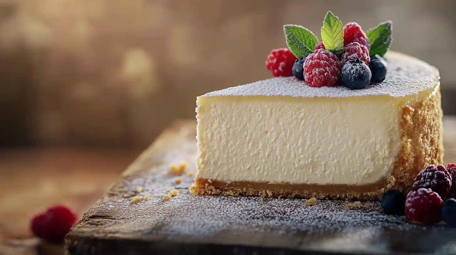 Classic Vanilla Cheesecake with a Graham Cracker Crust